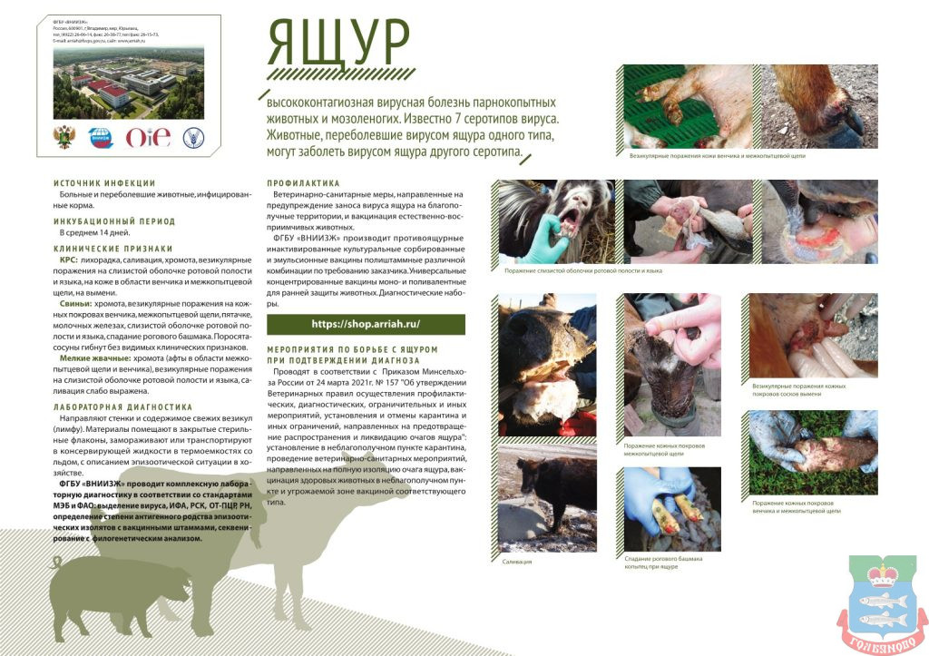 Информация по особо опасным болезням животных